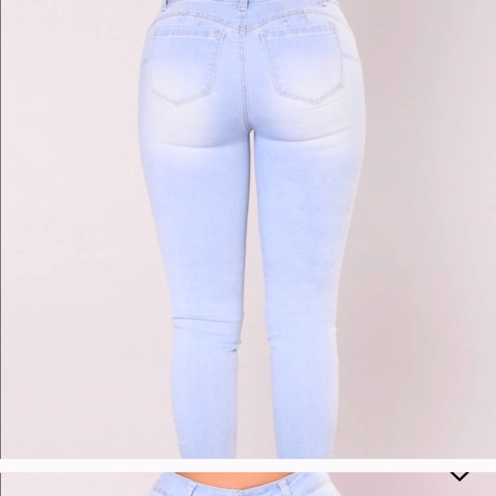 Fashion nova high waist ripped jeans.